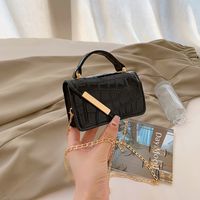Women's Small Pu Leather Solid Color Basic Square Flip Cover Shoulder Bag Handbag Crossbody Bag sku image 1