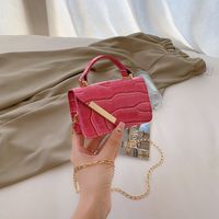 Women's Small Pu Leather Solid Color Basic Square Flip Cover Shoulder Bag Handbag Crossbody Bag sku image 3