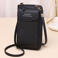 Women's Pu Leather Solid Color Basic Square Zipper Shoulder Bag Phone Wallets Crossbody Bag sku image 4