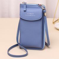 Women's Pu Leather Solid Color Basic Square Zipper Shoulder Bag Phone Wallets Crossbody Bag sku image 3