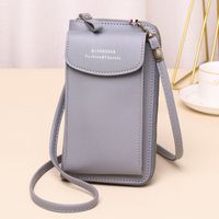 Women's Pu Leather Solid Color Basic Square Zipper Shoulder Bag Phone Wallets Crossbody Bag sku image 7