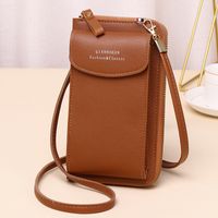 Women's Pu Leather Solid Color Basic Square Zipper Shoulder Bag Phone Wallets Crossbody Bag sku image 10