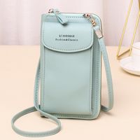 Women's Pu Leather Solid Color Basic Square Zipper Shoulder Bag Phone Wallets Crossbody Bag sku image 2