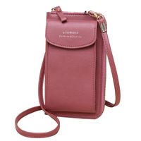 Women's Pu Leather Solid Color Basic Square Zipper Shoulder Bag Phone Wallets Crossbody Bag main image 3