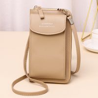 Women's Pu Leather Solid Color Basic Square Zipper Shoulder Bag Phone Wallets Crossbody Bag sku image 9
