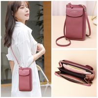 Women's Pu Leather Solid Color Basic Square Zipper Shoulder Bag Phone Wallets Crossbody Bag main image 1