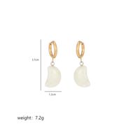 1 Pair Classical Exaggerated Simple Style Moon Polishing Stainless Steel Natural Stone 18K Gold Plated Drop Earrings sku image 1
