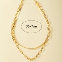 Ig Style Cool Style Solid Color Alloy Plating 14k Gold Plated Women's Double Layer Necklaces main image 4
