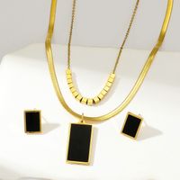 Ig Style Simple Style Rectangle Stainless Steel Plating 18k Gold Plated Jewelry Set main image 5