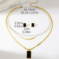 Ig Style Simple Style Rectangle Stainless Steel Plating 18k Gold Plated Jewelry Set main image 2