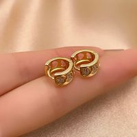 1 Pair Casual Simple Style Shiny Round Plating Inlay Copper Zircon Earrings main image 4