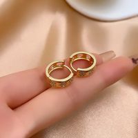 1 Pair Casual Simple Style Shiny Round Plating Inlay Copper Zircon Earrings main image 2