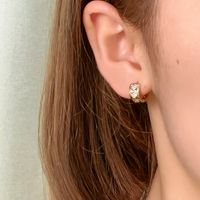 1 Pair Casual Simple Style Shiny Round Plating Inlay Copper Zircon Earrings main image 3