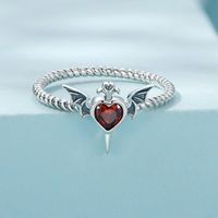 Casual Heart Shape Wings Sterling Silver Zircon Rings In Bulk main image 1