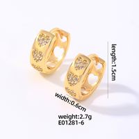 1 Pair Casual Simple Style Shiny Round Plating Inlay Copper Zircon Earrings sku image 2
