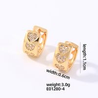 1 Pair Casual Simple Style Shiny Round Plating Inlay Copper Zircon Earrings sku image 1
