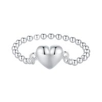 Casual Elegant Heart Shape Sterling Silver Rings sku image 1