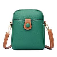Women's Leather Solid Color Basic Square Magnetic Buckle Shoulder Bag Phone Wallets Crossbody Bag sku image 5