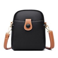 Women's Leather Solid Color Basic Square Magnetic Buckle Shoulder Bag Phone Wallets Crossbody Bag sku image 4