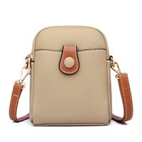 Women's Leather Solid Color Basic Square Magnetic Buckle Shoulder Bag Phone Wallets Crossbody Bag main image 4