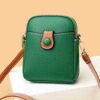 Women's Leather Solid Color Basic Square Magnetic Buckle Shoulder Bag Phone Wallets Crossbody Bag main image 5