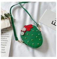 Women's Pu Leather Strawberry Cute Oval Zipper Shoulder Bag Crossbody Bag sku image 4