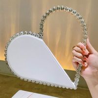 Women's All Seasons Pu Leather Heart Shape Elegant Cute Heart-shaped Zipper Clutch Bag sku image 5