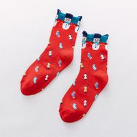 Women's Christmas Cartoon Cotton Jacquard Crew Socks A Pair sku image 4