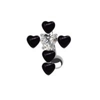Sweet Artistic Streetwear Heart Shape Stainless Steel Arylic Copper White Gold Plated Resin Rhinestones Zircon Belly Ring In Bulk main image 5