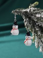 1 Pair Sweet British Style Snowman Three-dimensional Resin Drop Earrings sku image 1