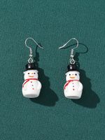 1 Pair Sweet British Style Snowman Three-dimensional Resin Drop Earrings main image 2