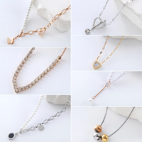Casual Vacation Simple Style Butterfly Stainless Steel Beaded Plating Inlay Zircon 18k Gold Plated Rose Gold Plated Pendant Necklace main image 1