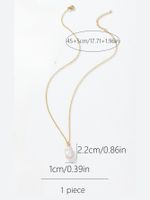 Elegant Princess Romantic Square Stainless Steel Freshwater Pearl Pendant Necklace In Bulk sku image 1