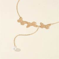 Luxurious Romantic Simple Style Butterfly Imitation Pearl Alloy Women's Pendant Necklace main image 3