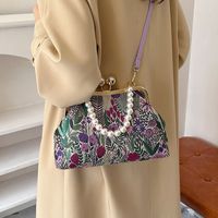 Women's All Seasons Flannel Floral Elegant Vacation Streetwear Sewing Thread Shell Clasp Frame Handbag main image 5