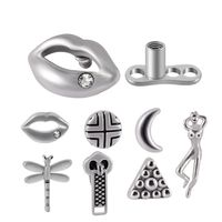 Simple Style Streetwear Lips Moon Stainless Steel Jewelry Accessories In Bulk main image 1
