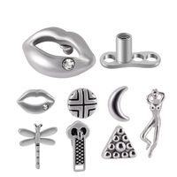 Simple Style Streetwear Lips Moon Stainless Steel Jewelry Accessories In Bulk main image 2