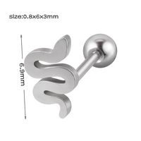 1 Piece Simple Style Cool Style Geometric Snake Lightning Stainless Steel Ear Studs sku image 1
