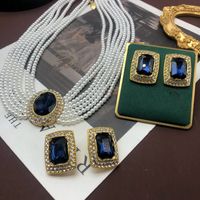 Retro Square Alloy Wholesale Earrings Necklace main image 1