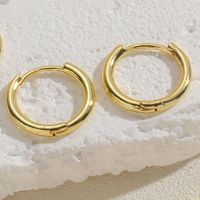 1 Pair Cute Simple Style Commute Square Plating Inlay Copper Zircon 14k Gold Plated Hoop Earrings main image 5