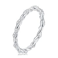 Elegant Simple Style Solid Color Sterling Silver Zircon Rings In Bulk sku image 3