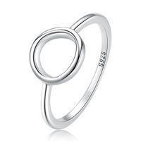 Elegant Simple Style Solid Color Sterling Silver Zircon Rings In Bulk sku image 1