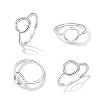 Elegant Simple Style Solid Color Sterling Silver Zircon Rings In Bulk main image 2