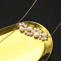 Retro Round Freshwater Pearl Copper Plating 18k Gold Plated Necklace main image 3