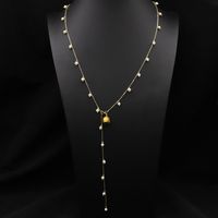 Retro Geometric Freshwater Pearl Mixed Materials 18k Gold Plated Necklace In Bulk main image 1
