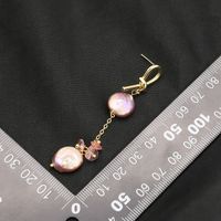 1 Pair Original Design Geometric Plating Freshwater Pearl Mixed Materials 18k Gold Plated Drop Earrings main image 4