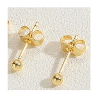 1 Pair Cute Simple Style Commute Solid Color Polishing Plating Inlay Copper Zircon 14k Gold Plated Ear Studs sku image 2