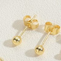 1 Pair Cute Simple Style Commute Solid Color Polishing Plating Inlay Copper Zircon 14k Gold Plated Ear Studs sku image 1