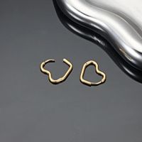 1 Pair Simple Style Heart Shape Plating Metal Stainless Steel 18k Gold Plated Hoop Earrings main image 5