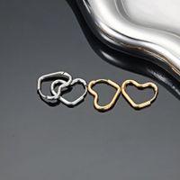 1 Pair Simple Style Heart Shape Plating Metal Stainless Steel 18k Gold Plated Hoop Earrings main image 4